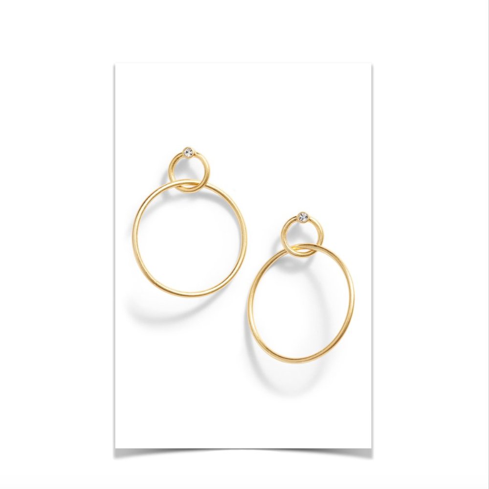 Madewell Sparkle Double Hoop Earrings